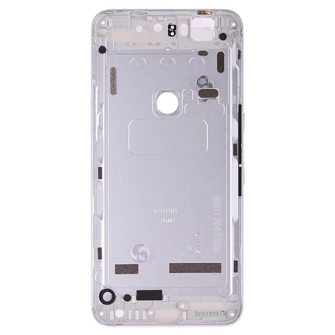 Battery Back Cover with Top + Lower Bottom Glass Lens Cover for Google Nexus 6P(Silver)