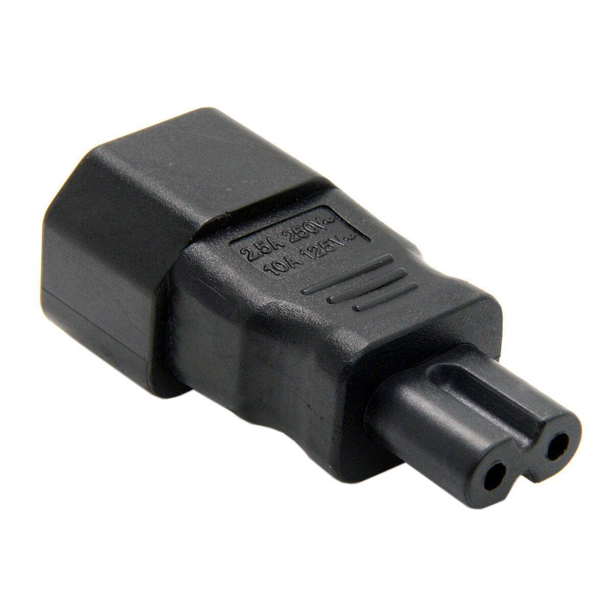 IEC 320 C14 Female 3-Prong Socket to C7 Male 2-Pin Plug AC Power Connector Converter Adapter for PDU UPS