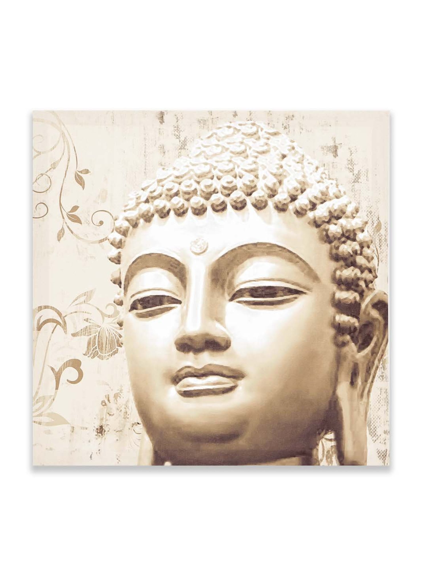 Home4U Light Brown Canvas 50 cm Lord Buddha Wall Art - Set of 1