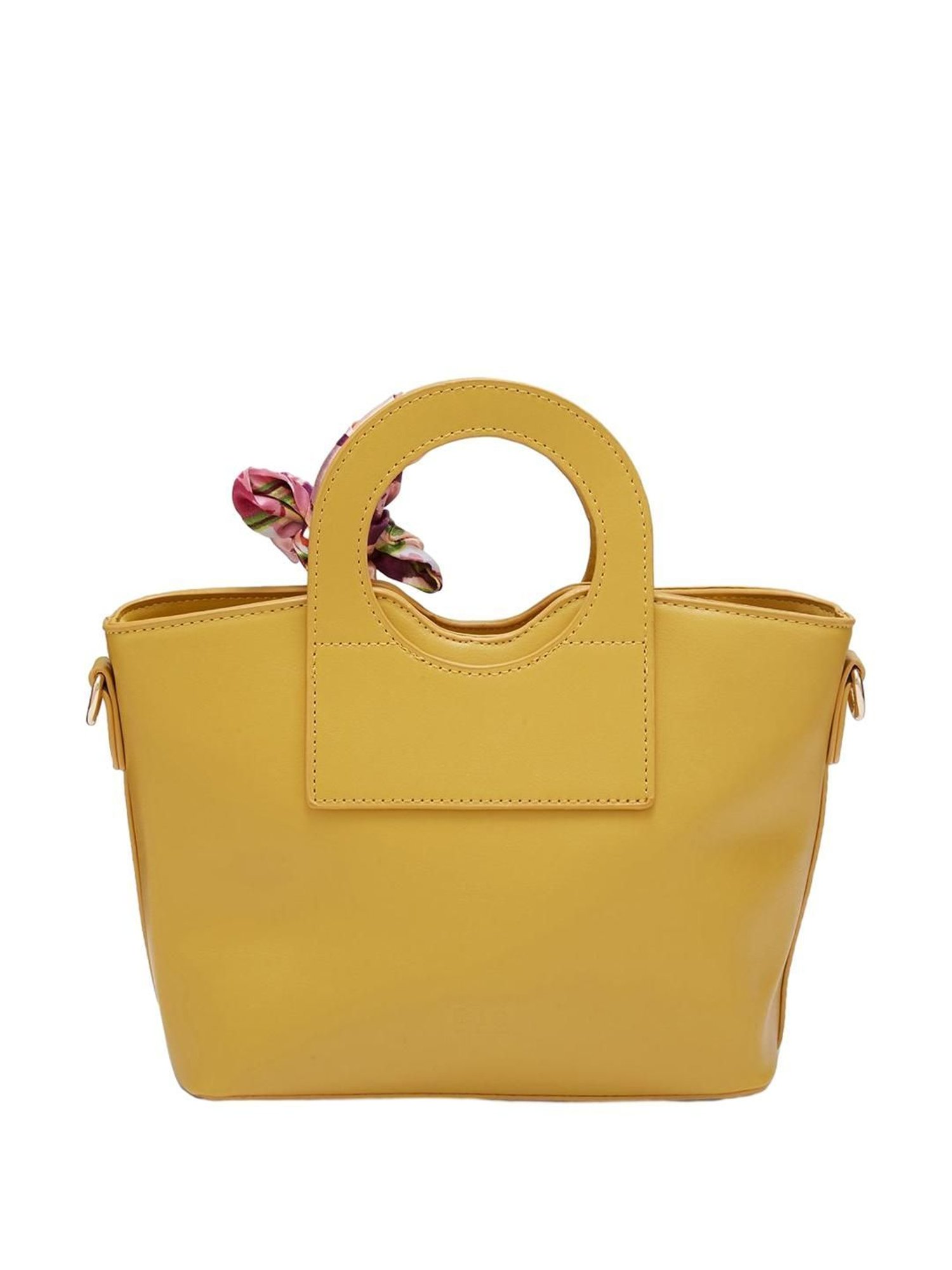 Globus Mustard Solid Medium Handbag