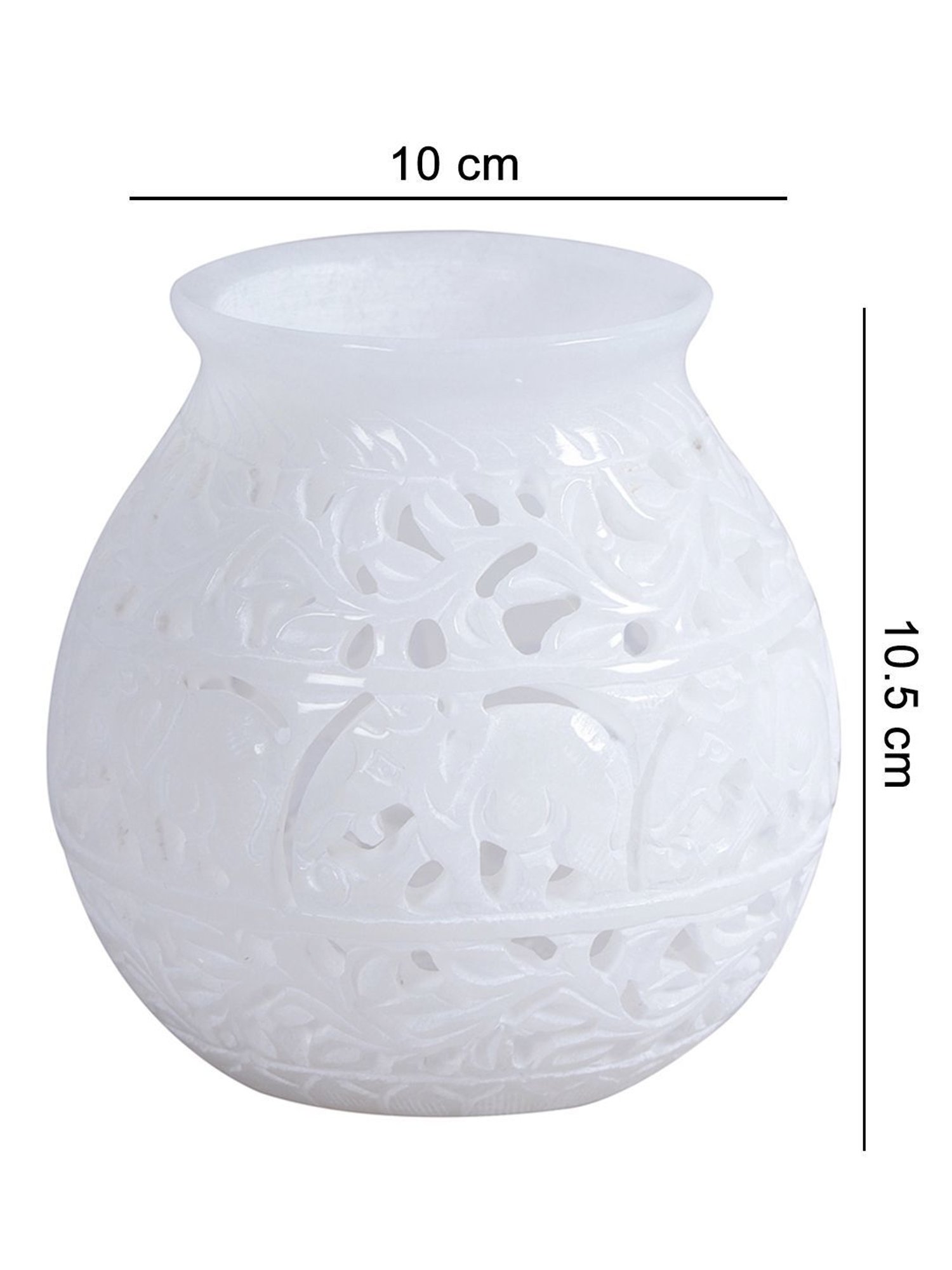 Aapno Rajasthan White Marble Matki Shape Tealight Holder