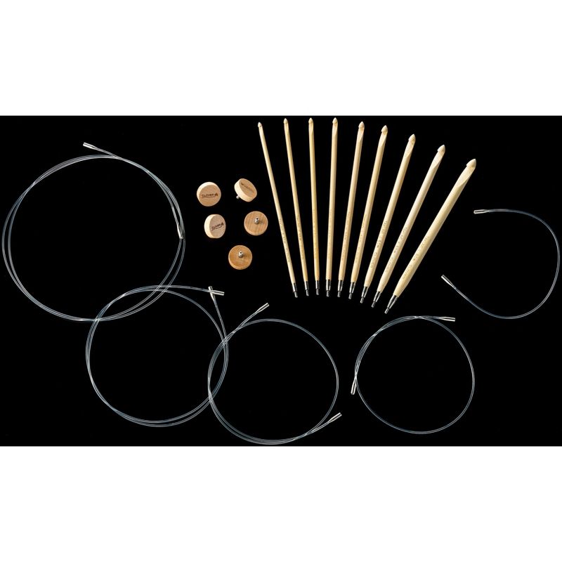 Clover Bamboo Interchangeable Tunisian Crochet Hook Set-Takumi