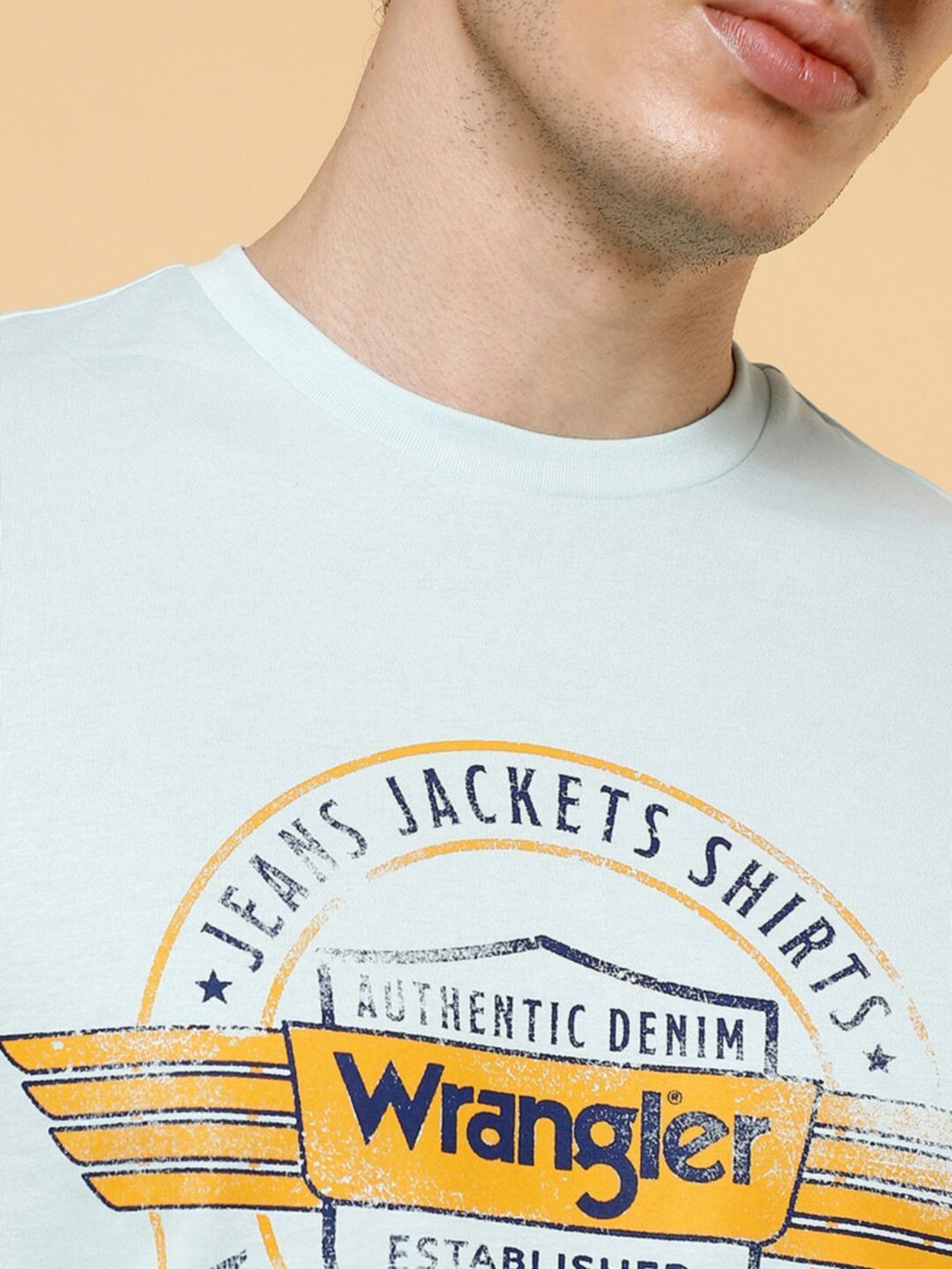 Wrangler Icy Morn Cotton Regular Fit Printed T-Shirt