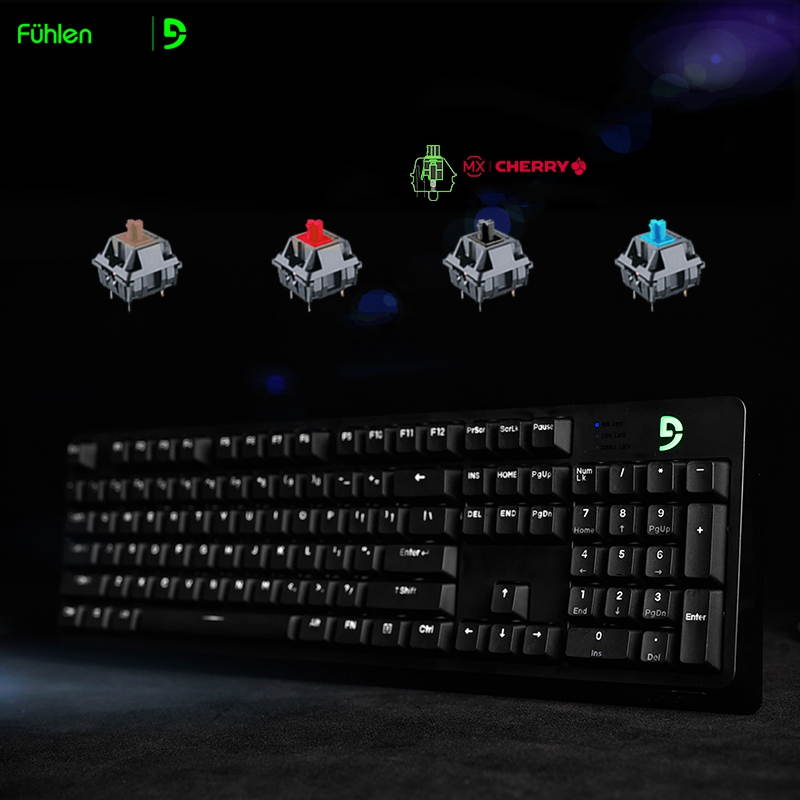 Fuhlen G900S All 104 Non-conflicting Keys, Classic  Exterior Wired  Cherry MX Black Mechanical  Keyboard, 50Million Times Keystrokes Lifespan-White