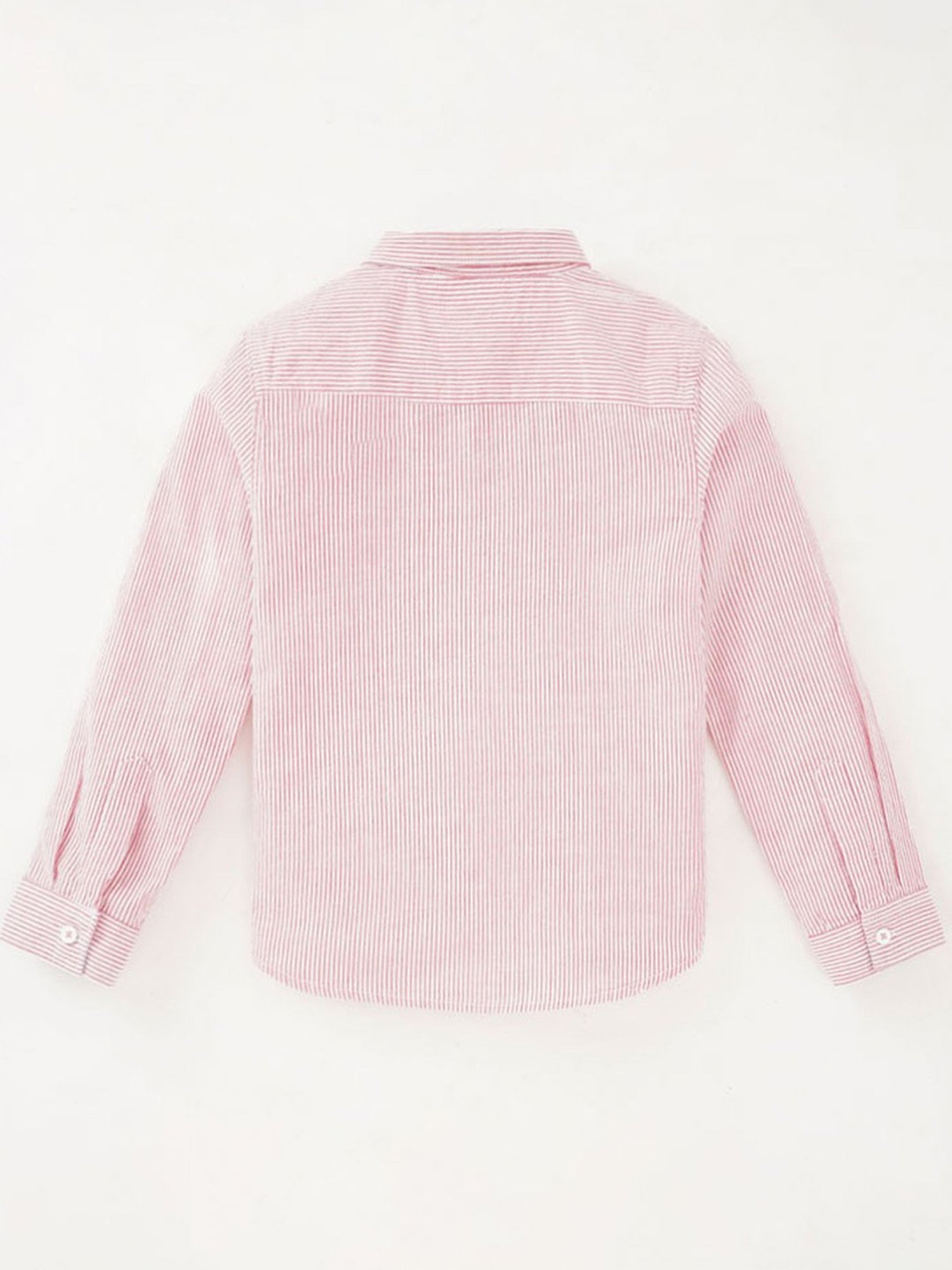 Ed-a-Mamma Kids Pink Cotton Striped Full Sleeves Shirt