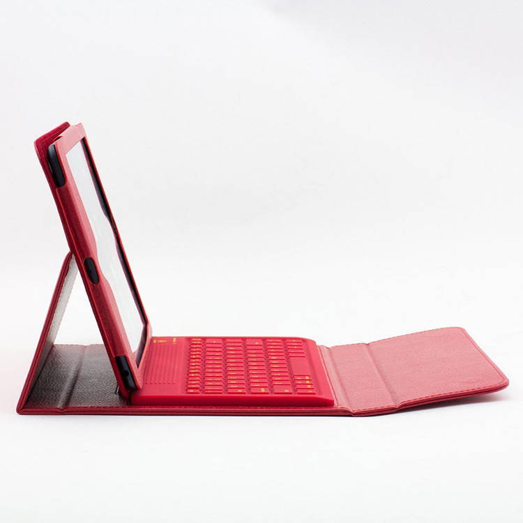 Silicone Bluetooth Keyboard Case For Apple iPad Air 2 / 1 Tablet, Slim PU Leather Folio Stand Case Cover + Soft QWERTY Keyboard