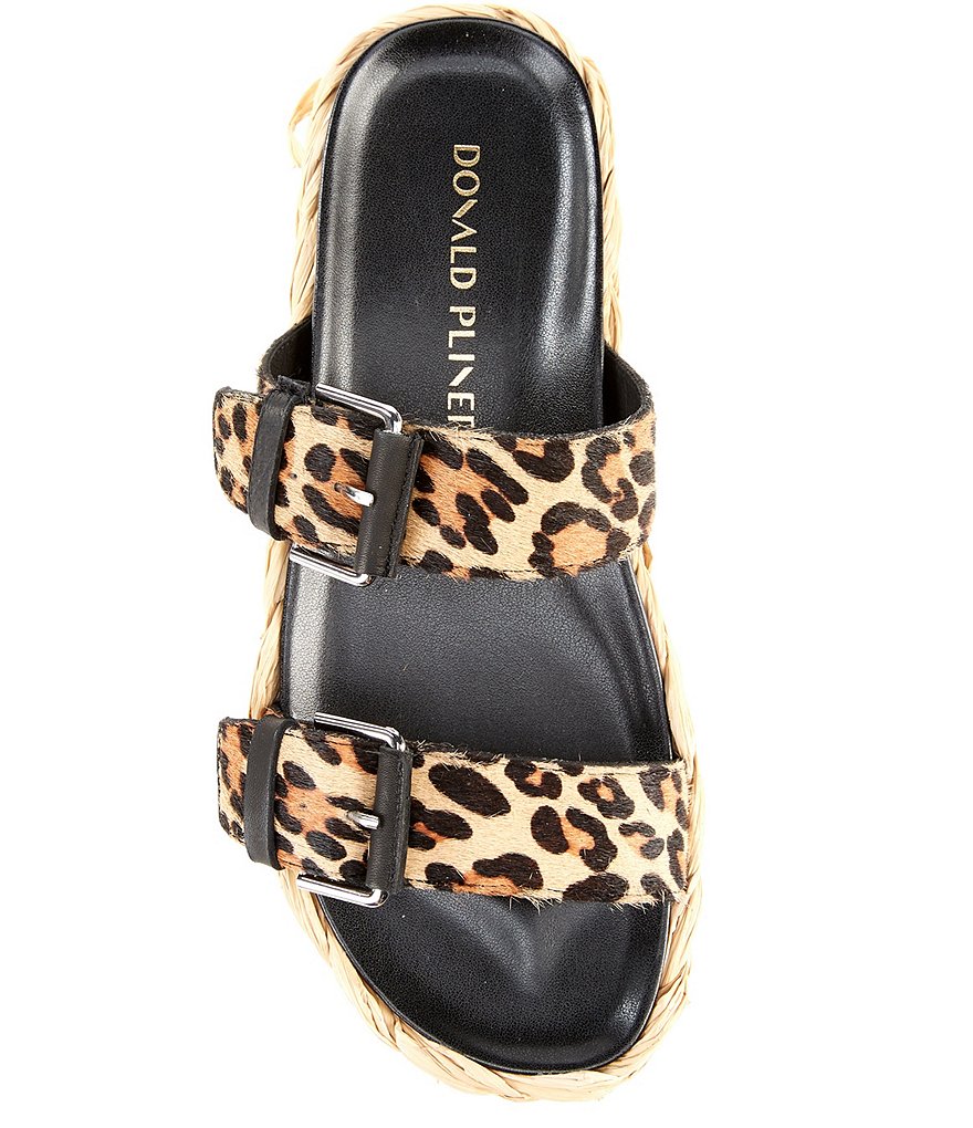 Donald Pliner Larabee Studded Leopard Printed Espadrille Slides