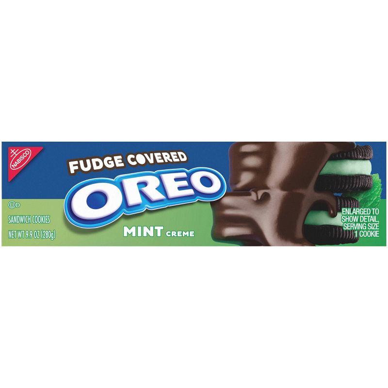Oreo Fudge Covered Mint Creme  Chocolate Sandwich Cookies - 9.9oz