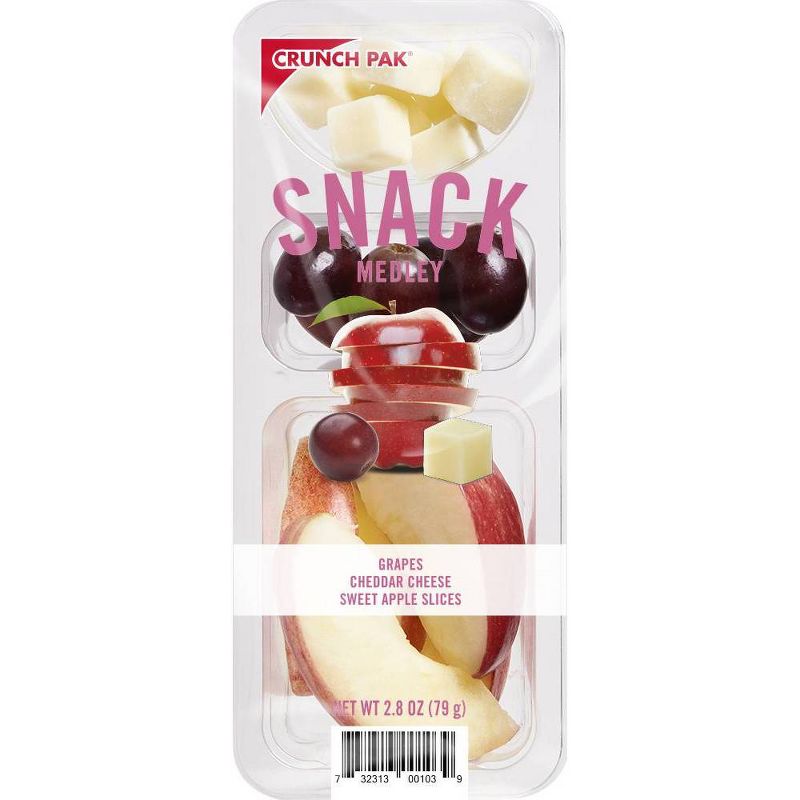 Crunch Pak Snack Medley: Apples, Grapes, White Cheddar - 2.8oz