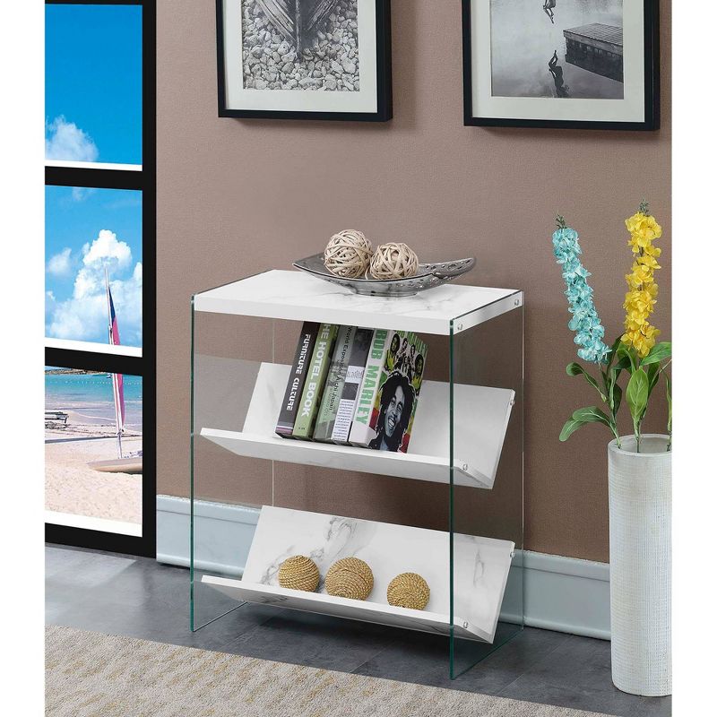 27.75" Soho Bookcase White Faux Marble  - Breighton Home