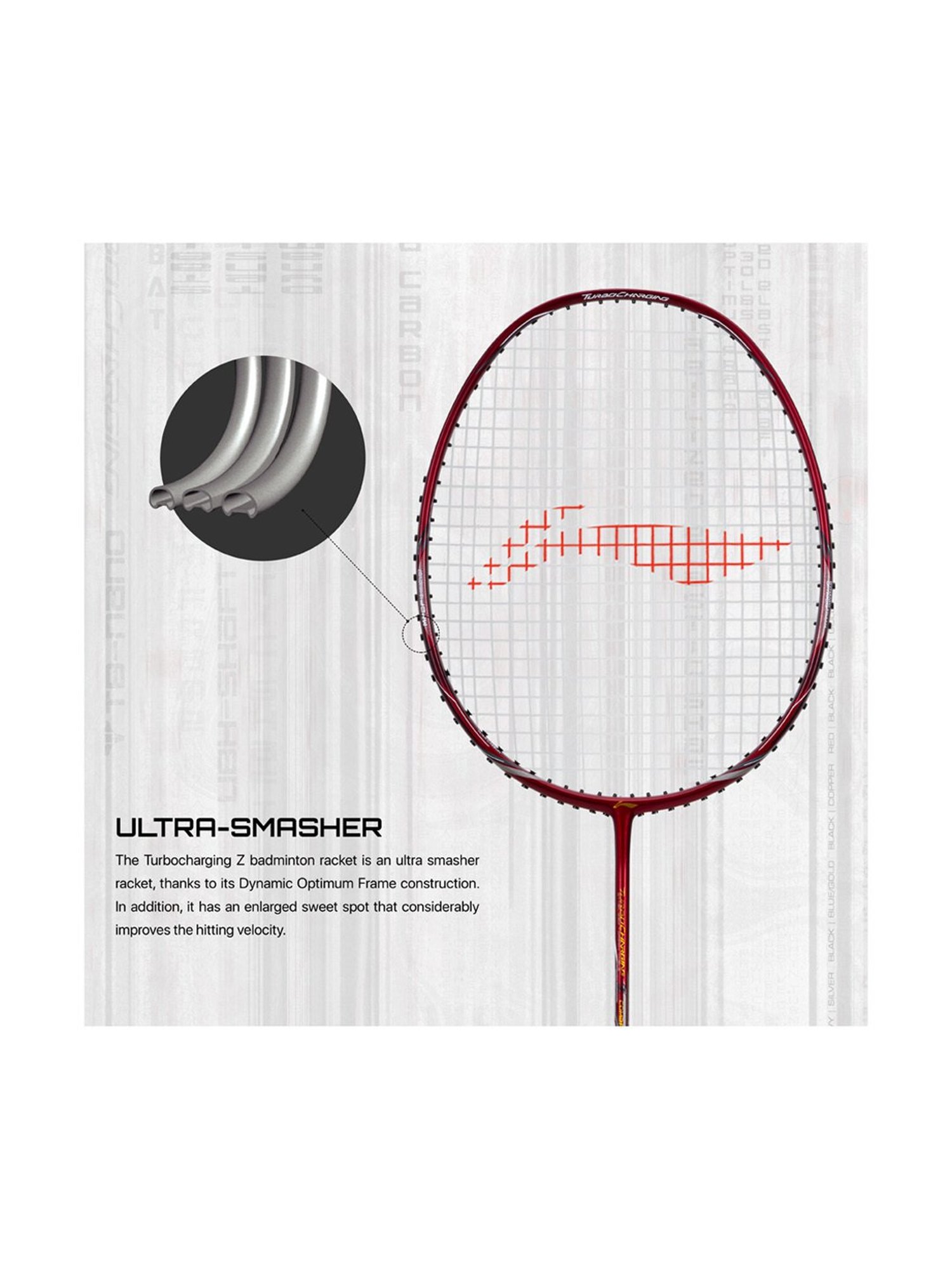 Li-Ning Turbo Charging Z Combat Badminton Racket (Red) Size - Medium