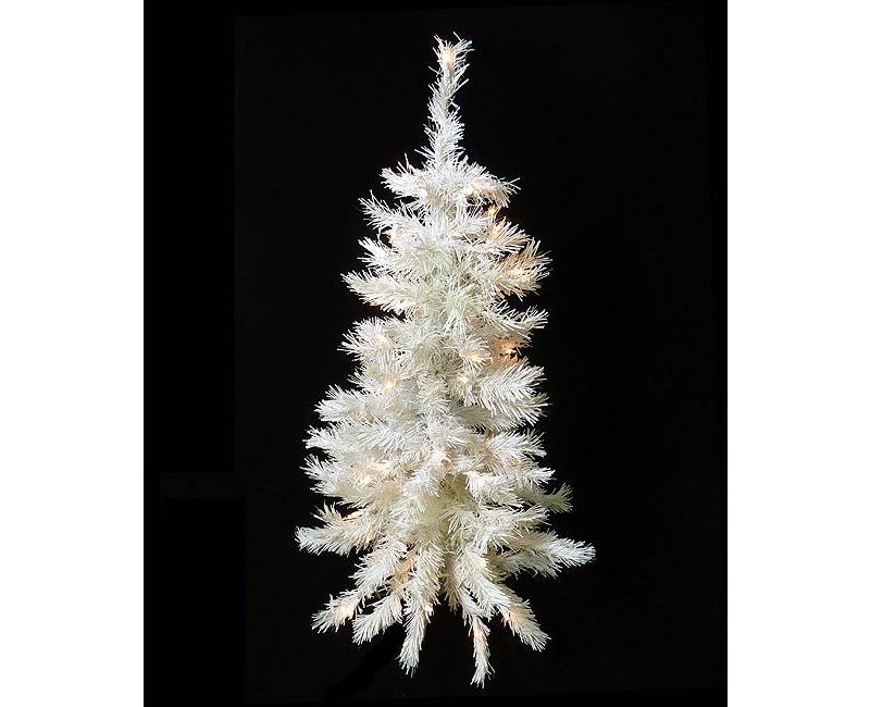 Darice 3' Pre-Lit Snow White Artificial Christmas Tree - Clear Lights