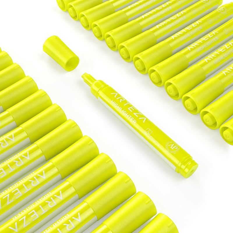 Arteza Highlighters, Wide Chisel Tip, Yellow - 64 Pack (ARTZ-8561)