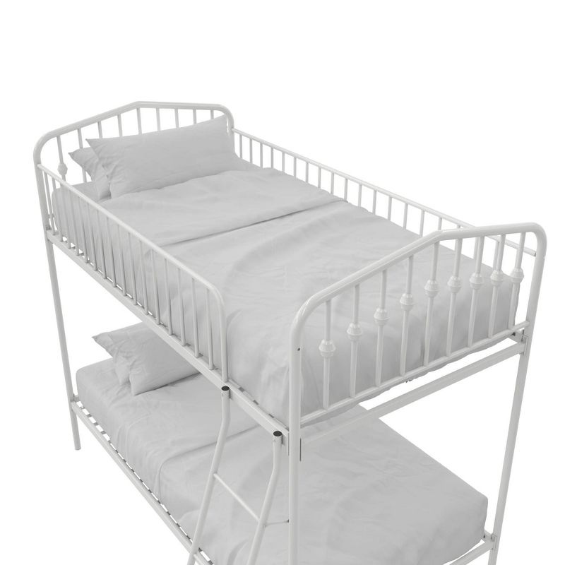 Twin/Twin Kids' Bushwick Metal Bunk Bed White- Novogratz