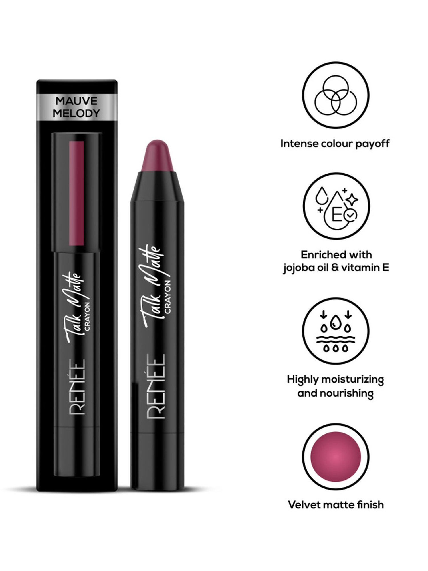 Lenphor Matte Show-Off Lip Crayon Cupid Red - 2.8 gm