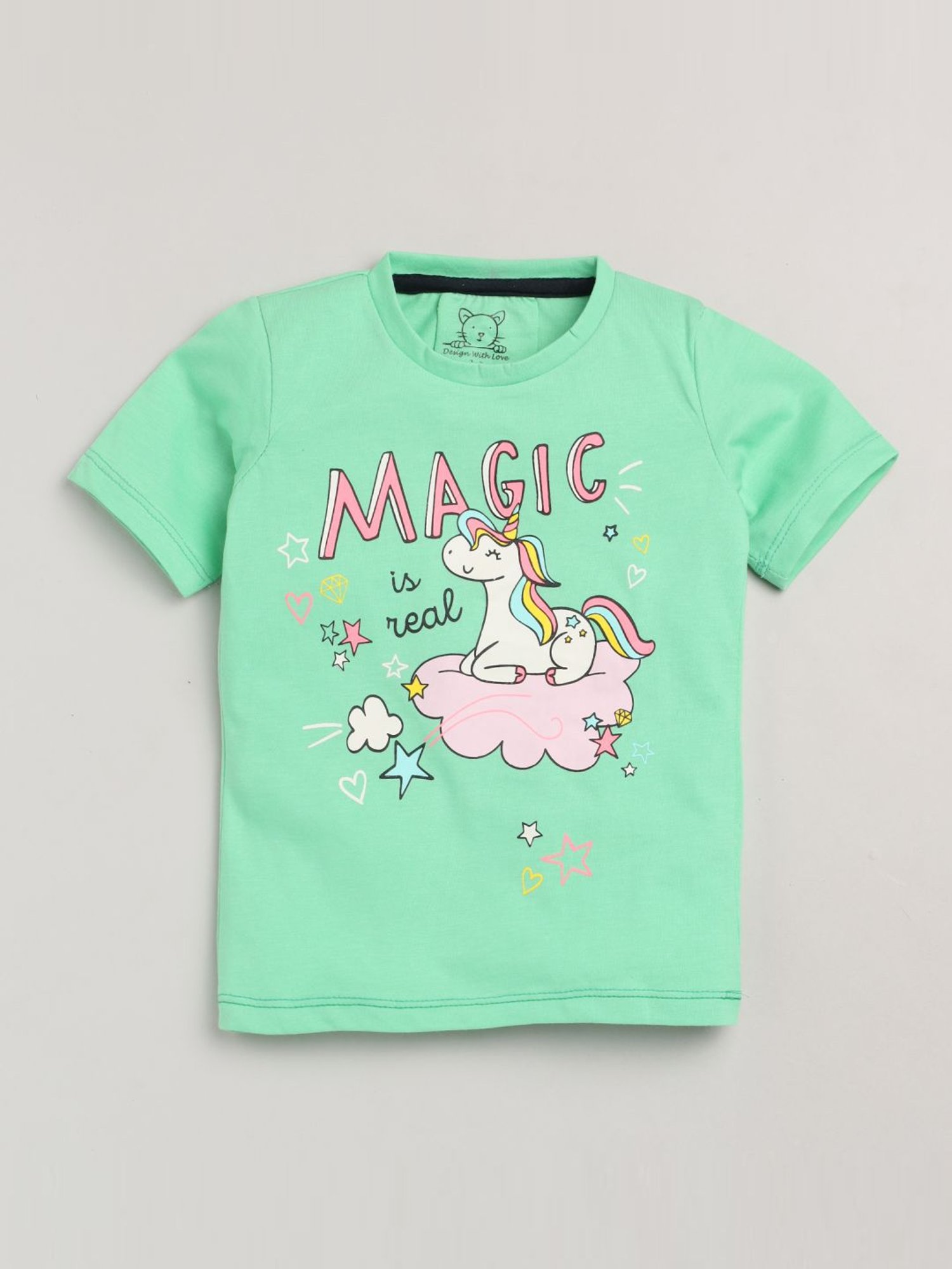 Lazy Shark Kids Green Printed T-Shirt & Shorts