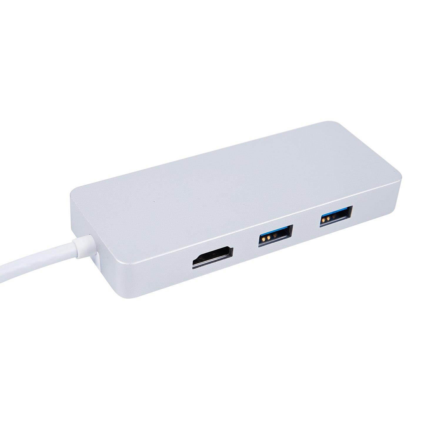 USB-C Digital AV Multiport Hub with 4K HDMI, 2 USB 3.0, TF/SD Card Reader, Type C Charging and Gigabit Ethernet Adapter for 20