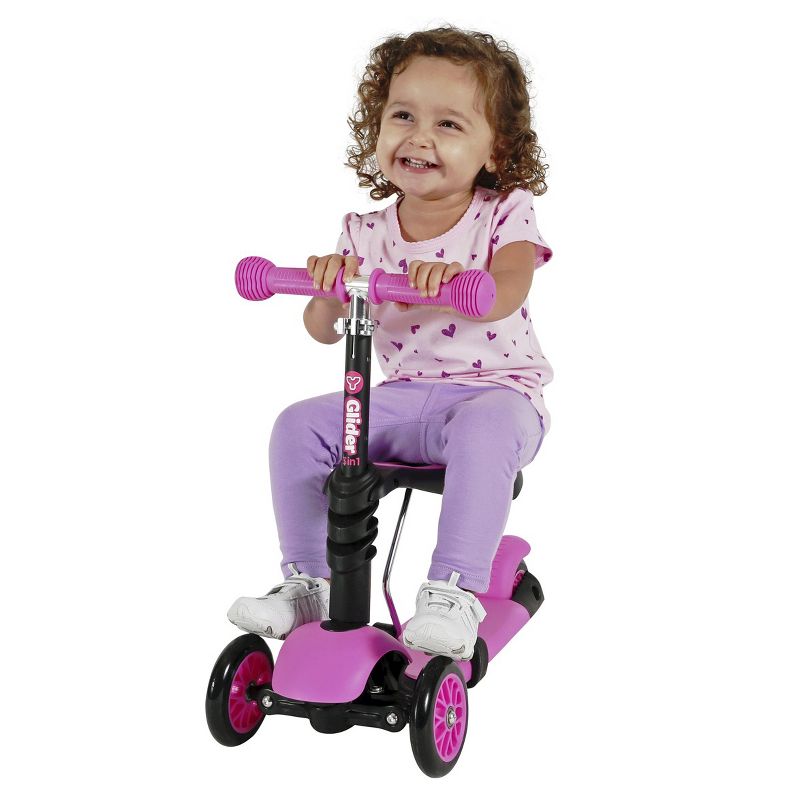 Yvolution Y Glider 3-in-1 Scooter with Removable Seat - Pink