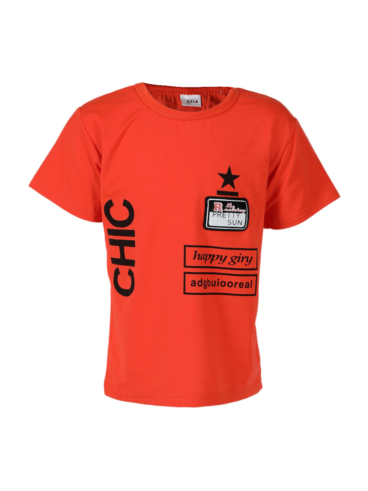 Passion Petals Kids Orange Cotton Printed T-Shirt