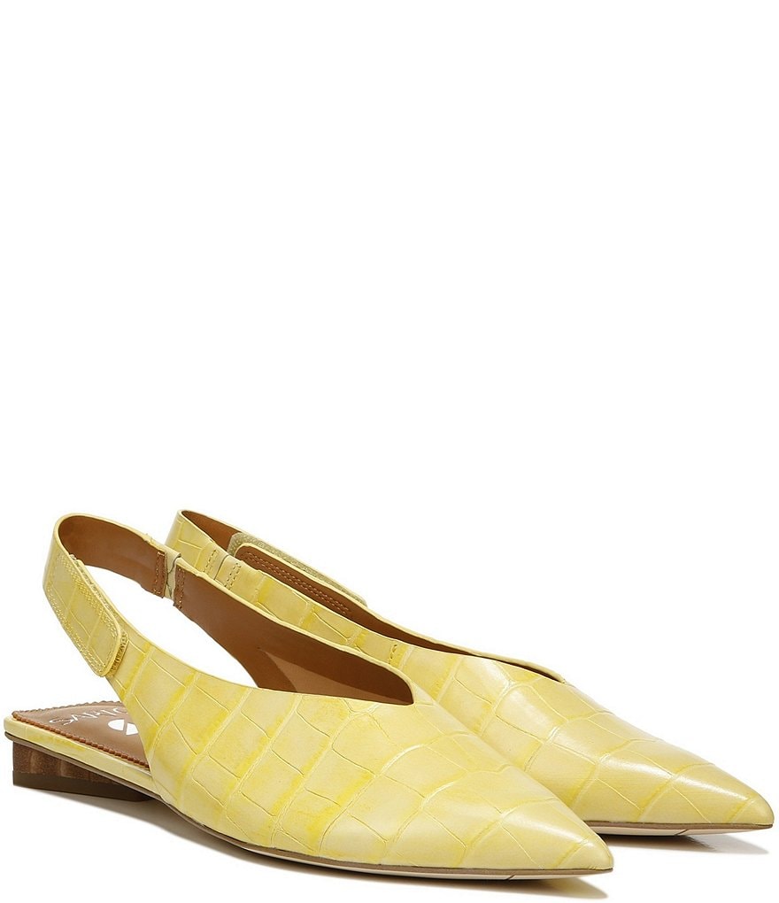 Sarto by Franco Sarto Grayson Croco Print Leather Slingback Flats