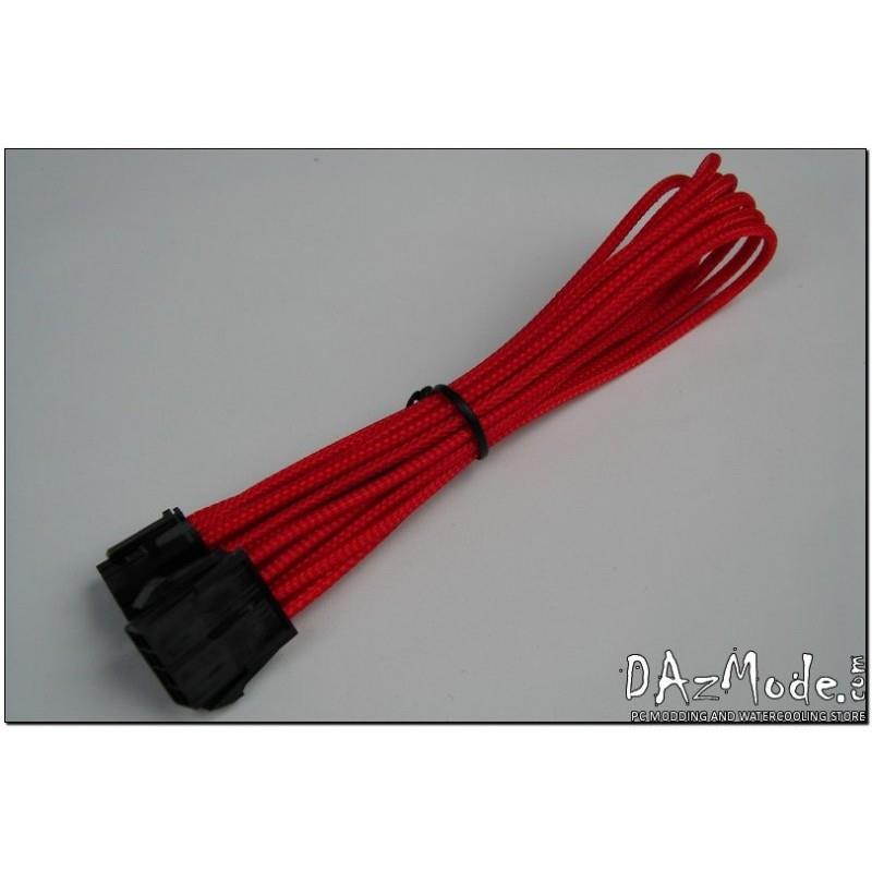 Darkside 8-Pin PCI-E 12" (30cm) HSL Single Braid Extension Cable - Red UV (DS-0182)