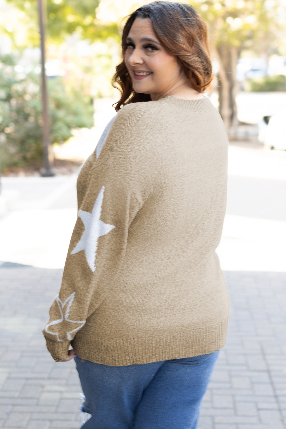 Bonbon Checkered Pattern Open Front Plus Size Cardigan