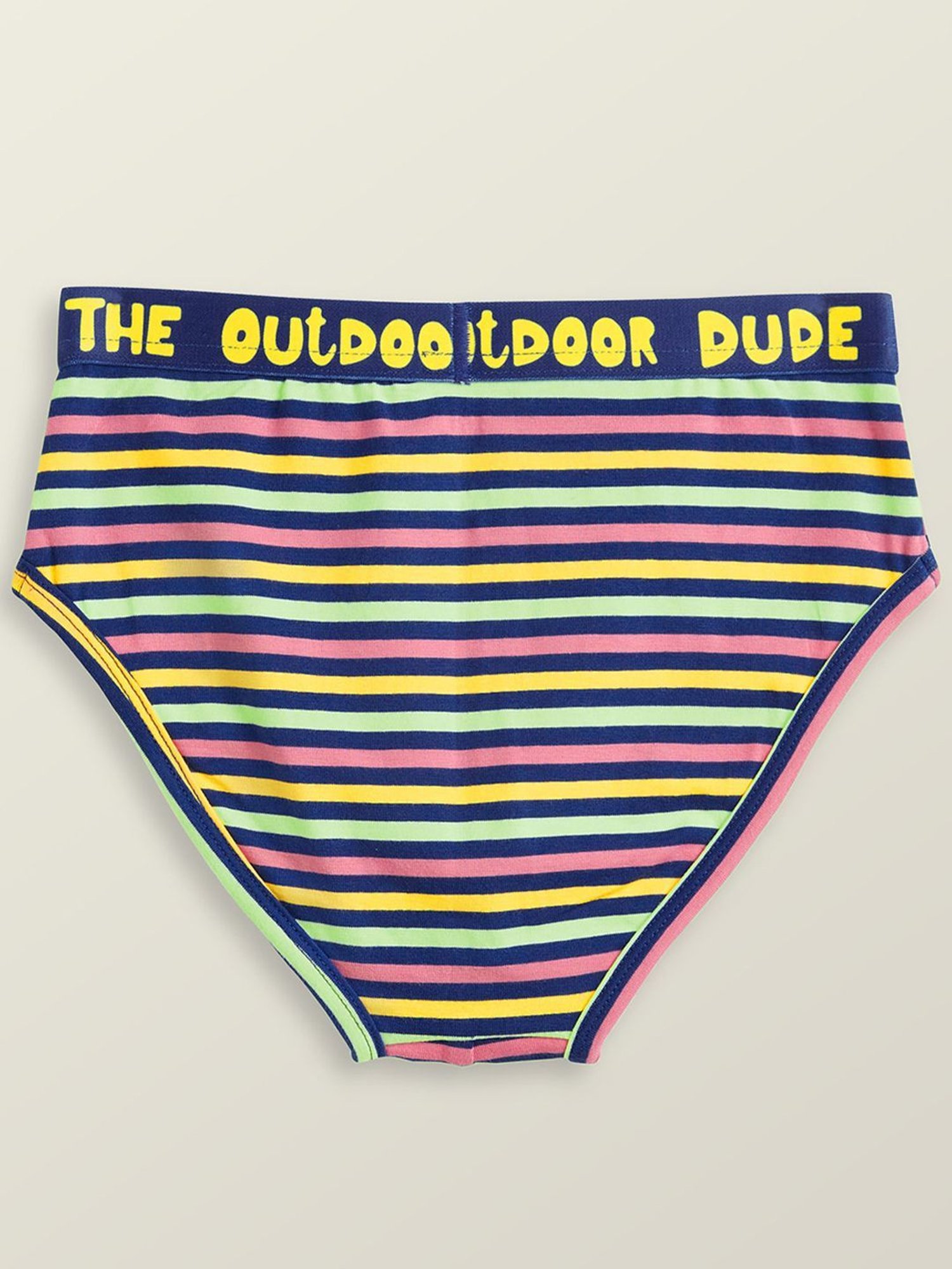 XY Life Kids Yellow & Blue Striped Breifs (Pack of 5)