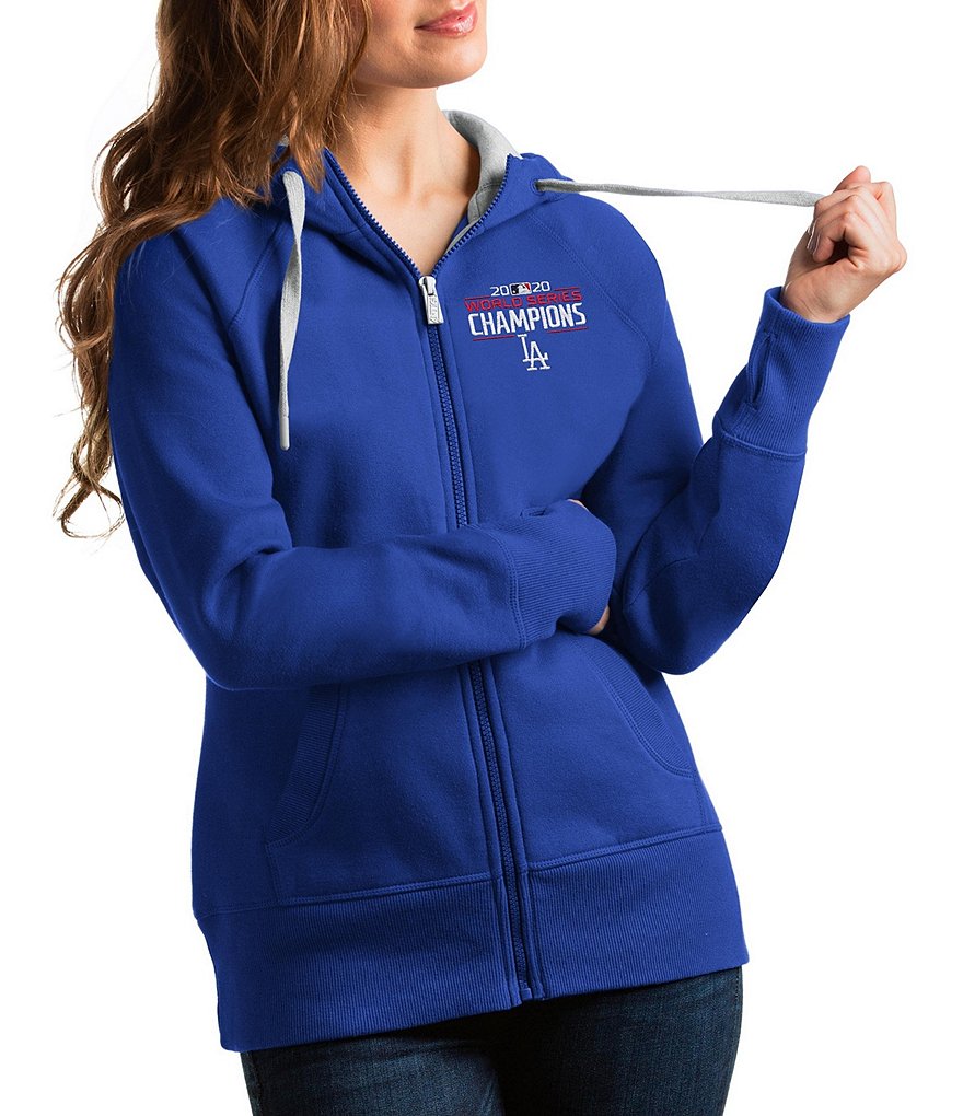 Antigua Women's MLB Los Angeles Dodgers 2020 World Series Champions Victory Long-Sleeve Full-Zip Hoodie
