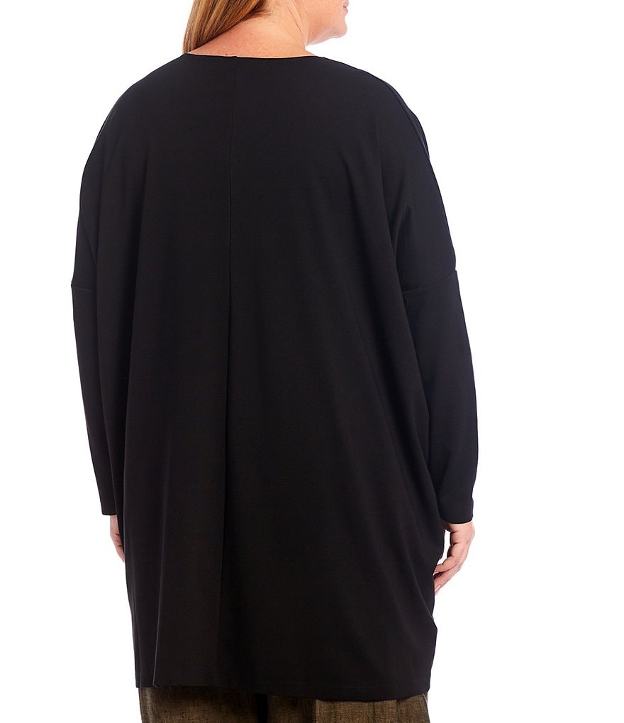 Bryn Walker Plus Size Damien Ponti Oversized Crew Neck Long Dolman Sleeve Tunic