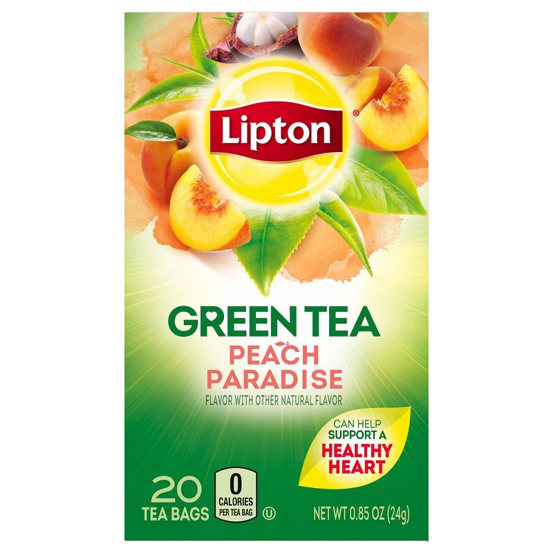 Lipton White Mangosteen Peach Green Tea Superfruit - 20ct