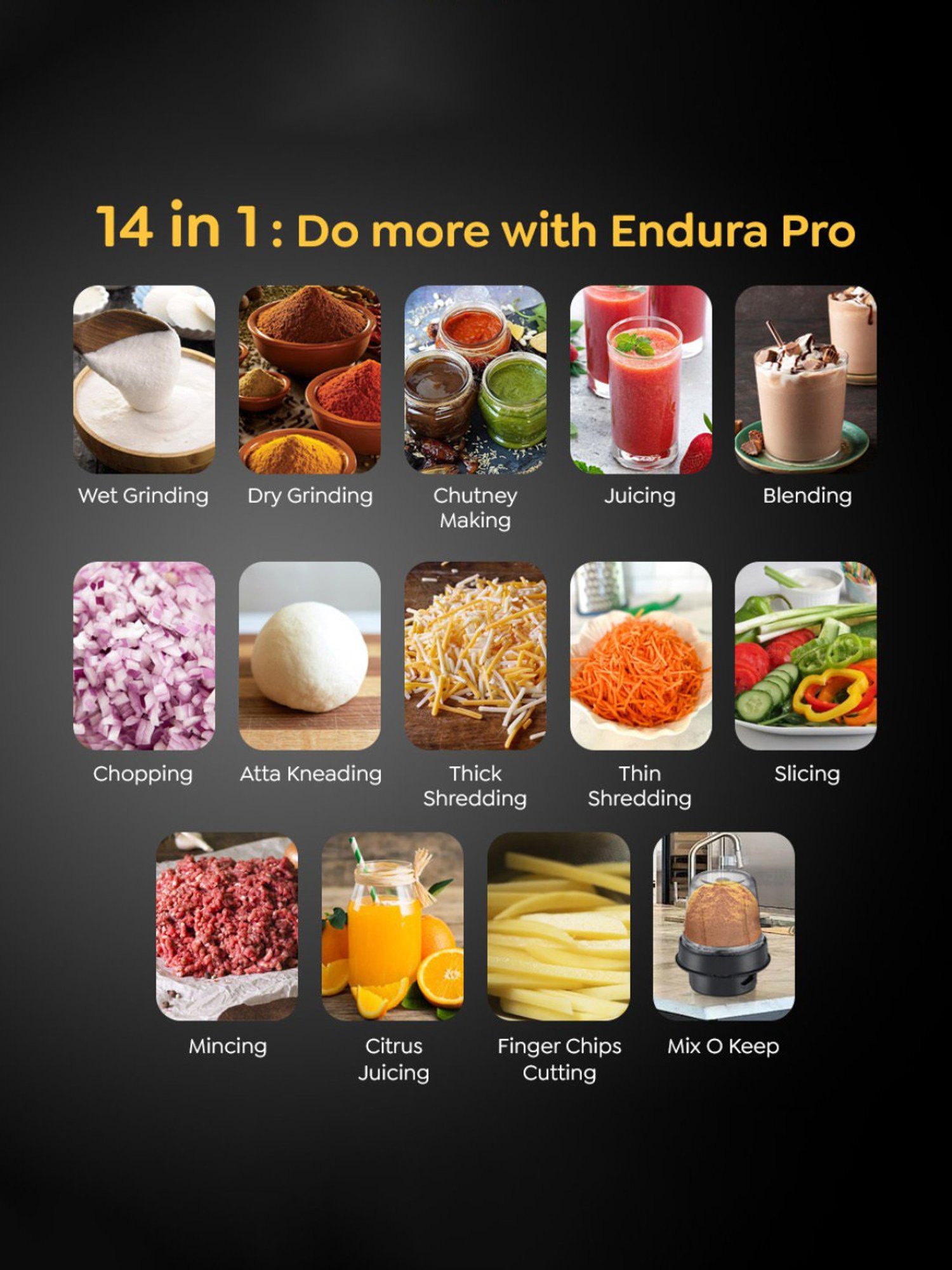 Prestige Endura Pro Multicolor 1000W Mixer Grinder With 6 Jars