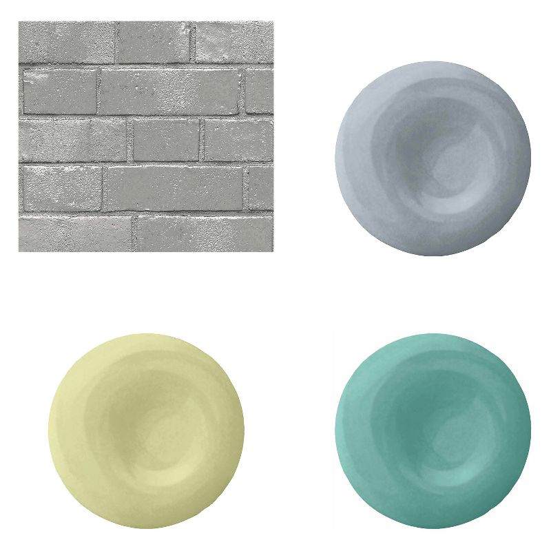 Devine Color Textured Brick Peel & Stick Wallpaper Gray