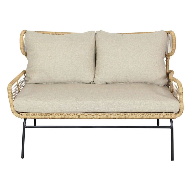 Pine Crest 4pc Loveseat Seating Group - Black - Courtyard Casual