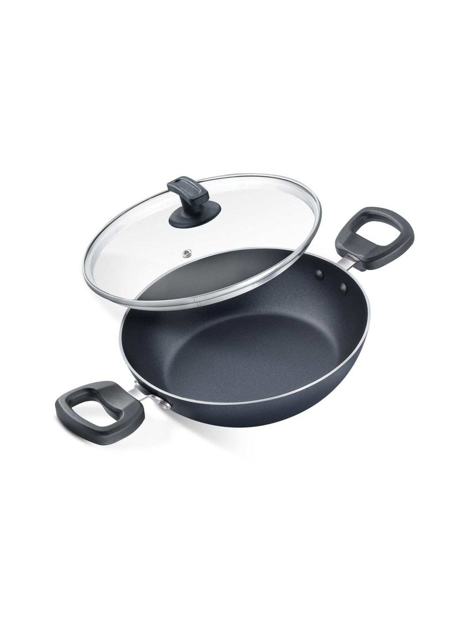Judge by Prestige Everyday Black Aluminium Kadhai 20 cm with Lid 1.3 L