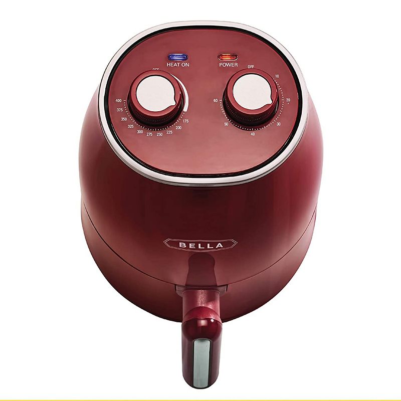 Bella 14778-SN Small Electric Hot Air Fryer No Oil Deep Cooker Convection Machine Houseware Appliance with Basket, Red