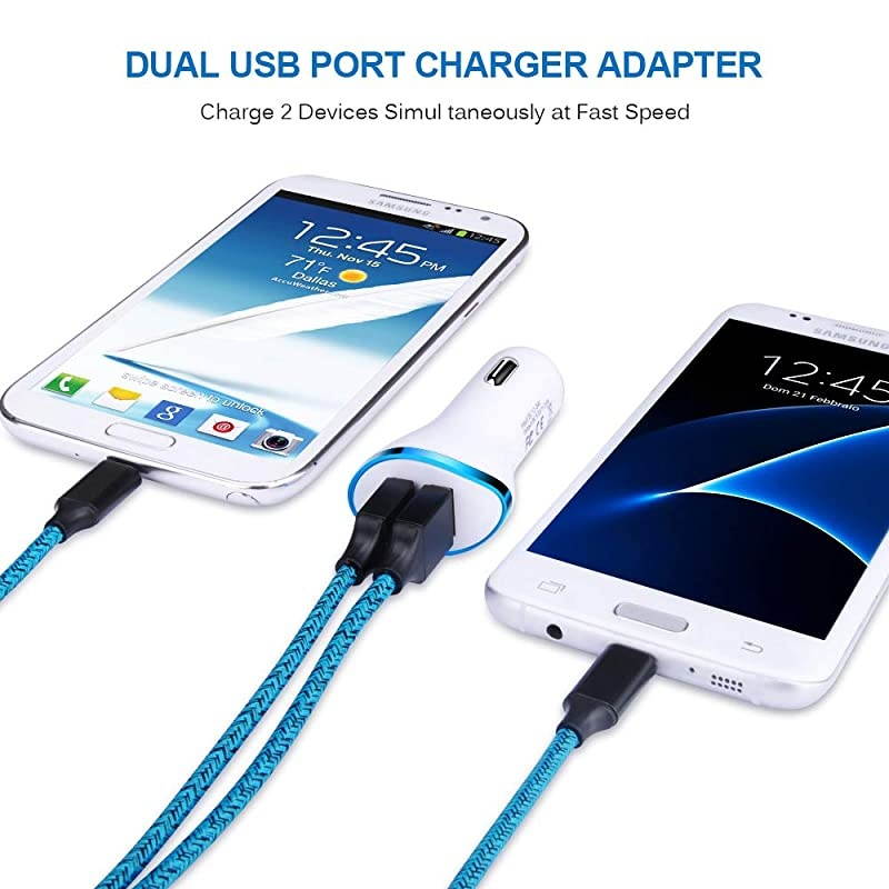 Type C Charger Dual Port Wall Charger Car Charger  21A Charging Block+USB Car Adapter+2Pack 6ft Type C Fast Charging Cable Compatible for LG Stylo 45 G8V50V40G7 ThinQ Q7+ V30 V20 G6 G5