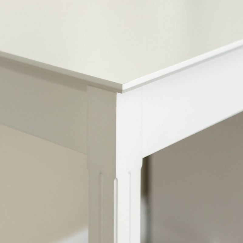 Home Office Deluxe Storage Computer Desk - White Wood - Saracina Home