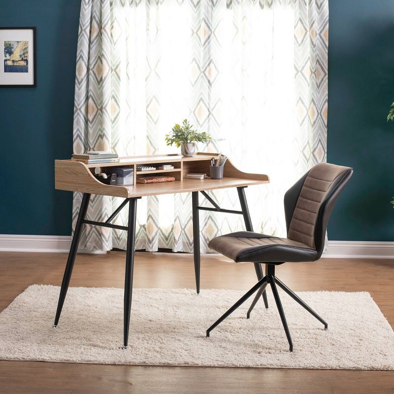 Gladstone Two-Tone Swivel Office Chair Black/Brown - Calico Designs