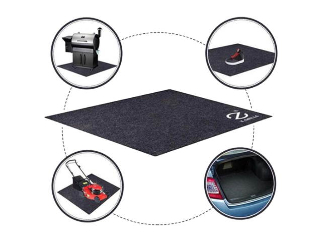 Z GRILLS BBQ Grill Pad Mat Floor Protective Deck Rug Outdoor Splatter Black 60X36"