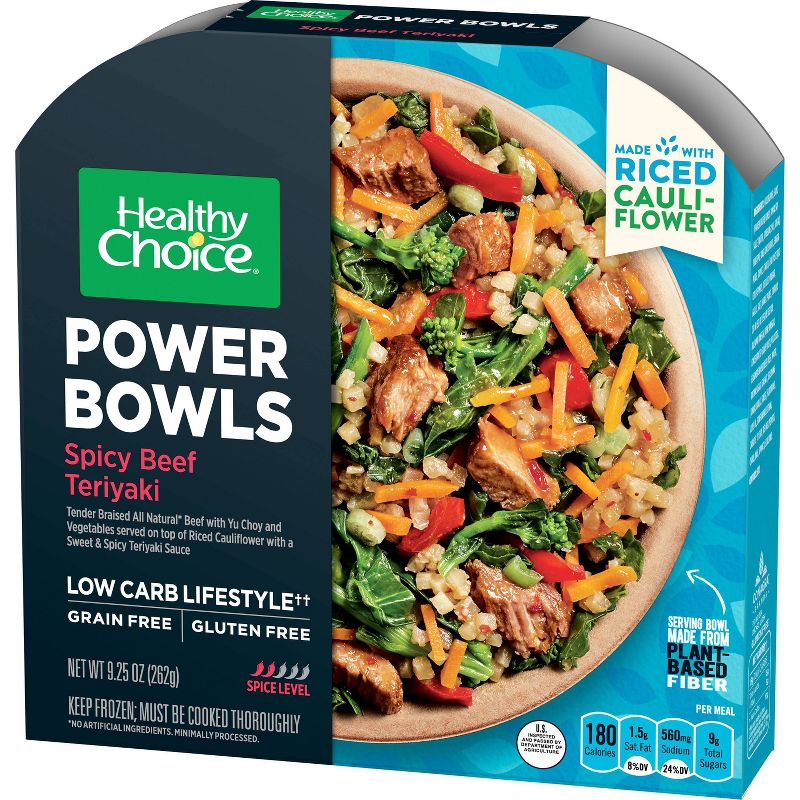 Healthy Choice Frozen Power Bowls Spicy Beef Teriyaki with Cauliflower Rice - 9.25oz