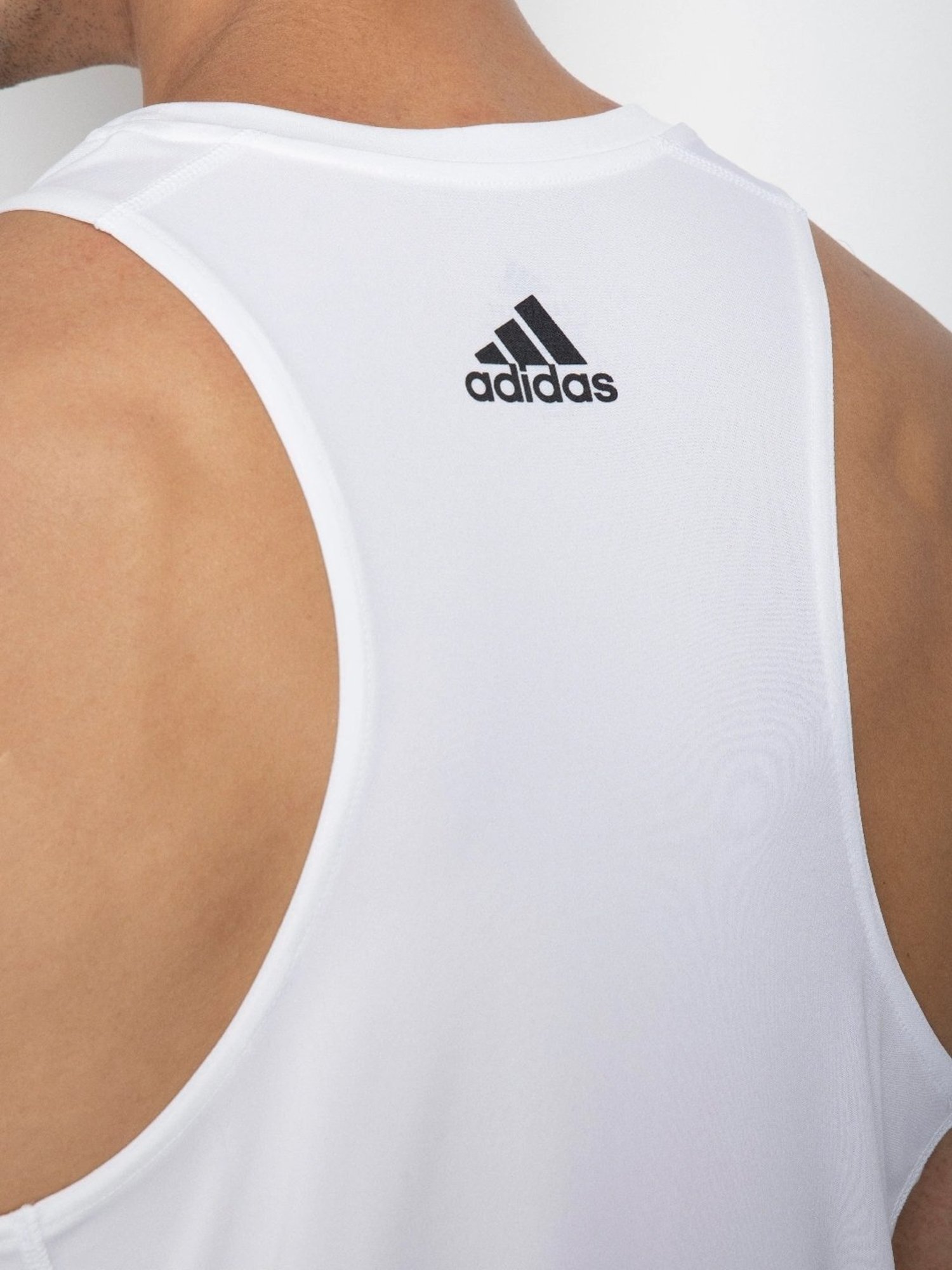 Adidas White Regular Fit Printed Tank Tee