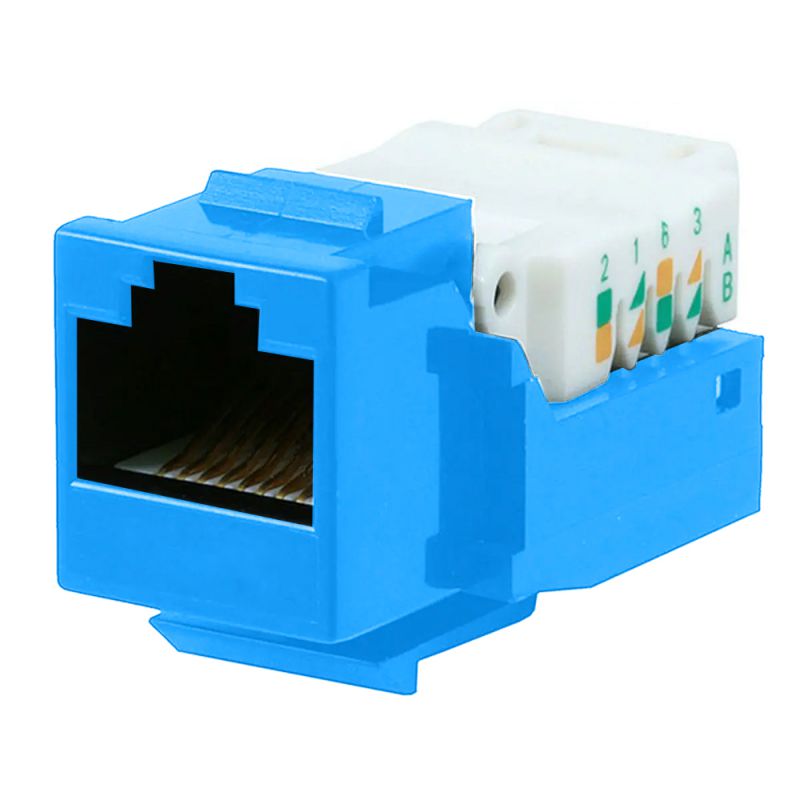 5-Pack LOT of Cat5/Cat5e Keystone Jacks - 110 Punch Type - Blue