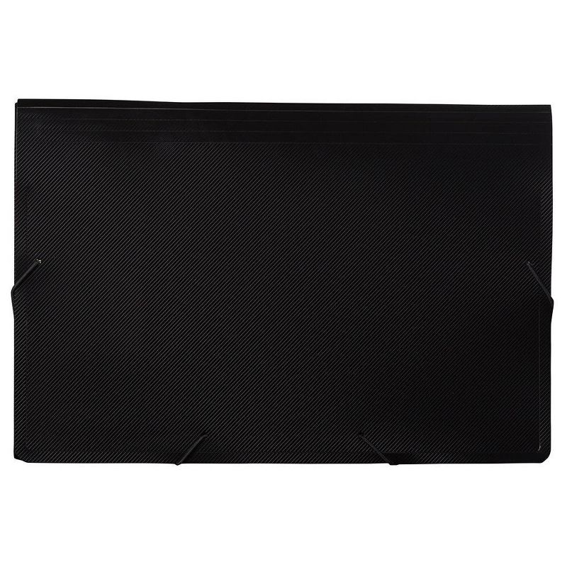 JAM Paper 10" x 15" 13 Pocket Plastic Expanding File Folder - Legal Size - Black