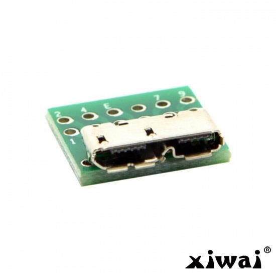 Xiwai 10pcs Micro USB 3.0 10pin Female Socket Receptacle Board Mount SMT Type with PCB for DIY Cable