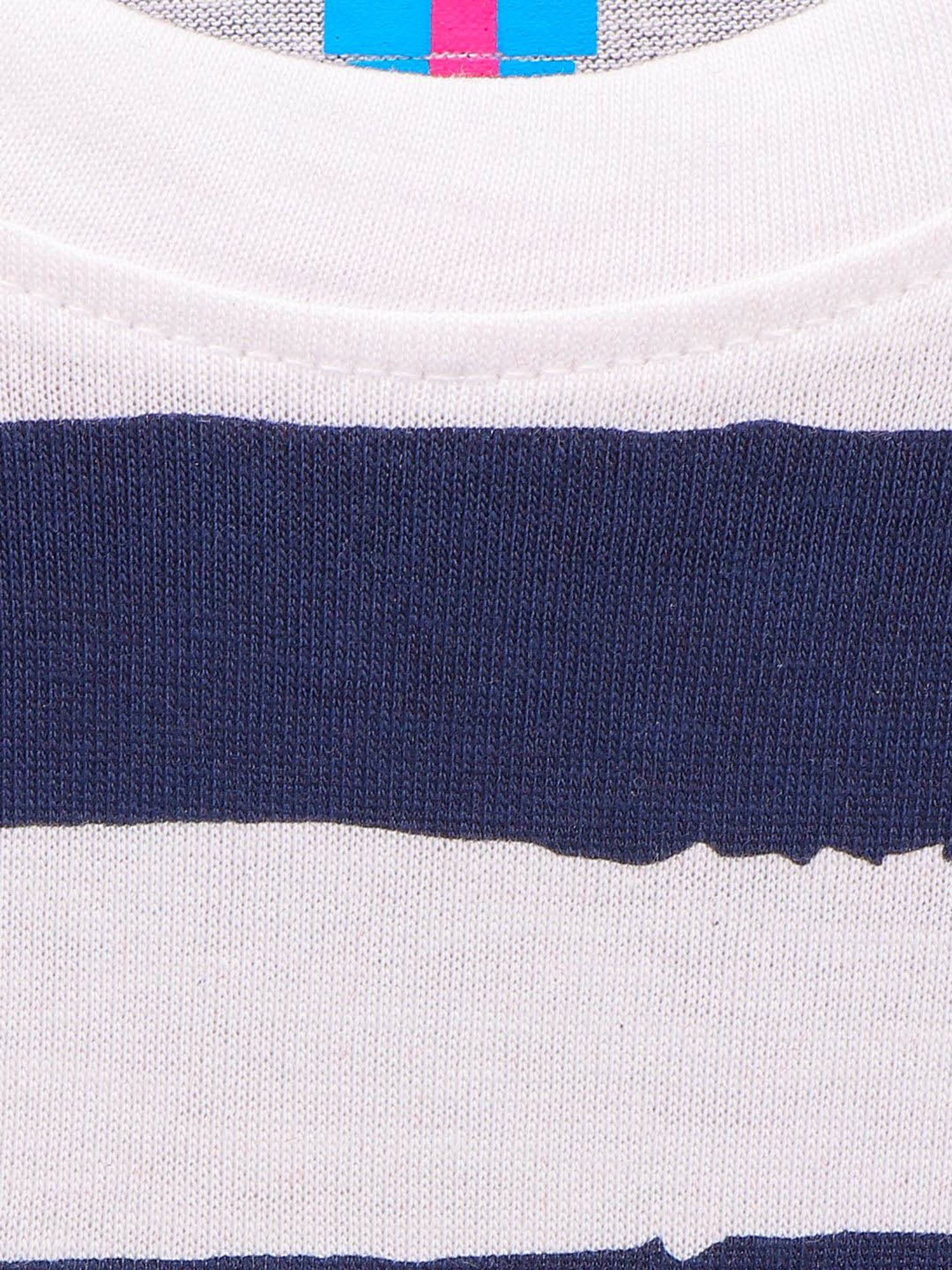 LilPicks Kids White & Blue Cotton Printed T-Shirt