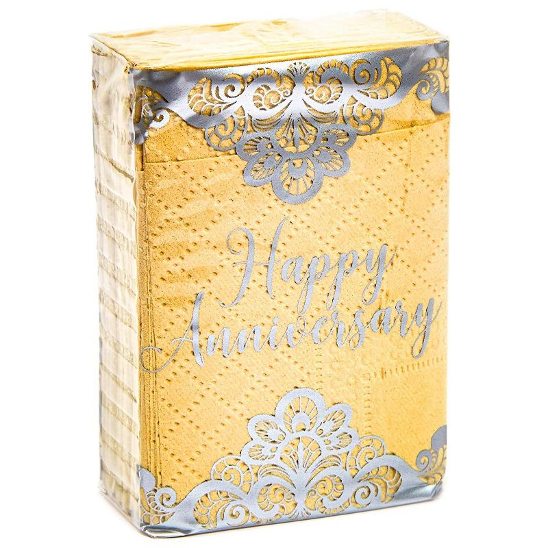 Sparkle and Bash 60 Pack Happy Anniversary Facial Pocket Tissue Packs, Gift for Wedding Anniversary Party