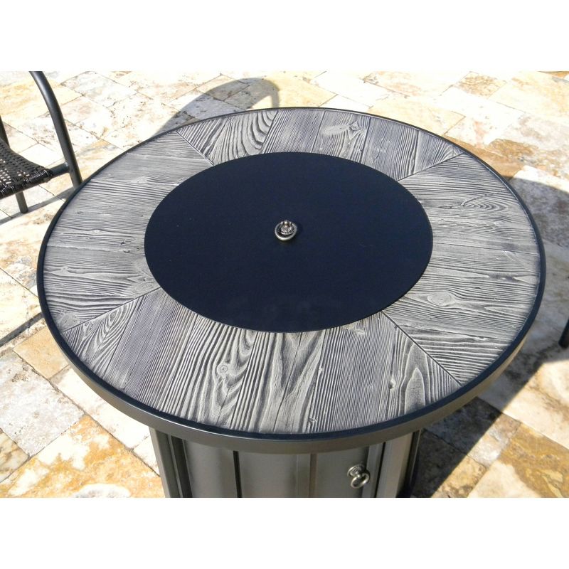 Faux Wood Tile Top Outdoor Patio Fire Pit - AZ Patio Heaters