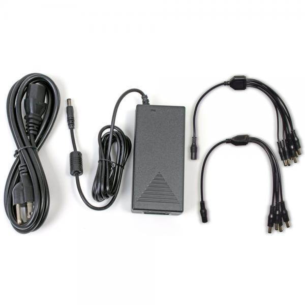 Q-See 12V 5AMP Camera Power Adapter with 4-way and 8-way Power Splitters QSS1250A