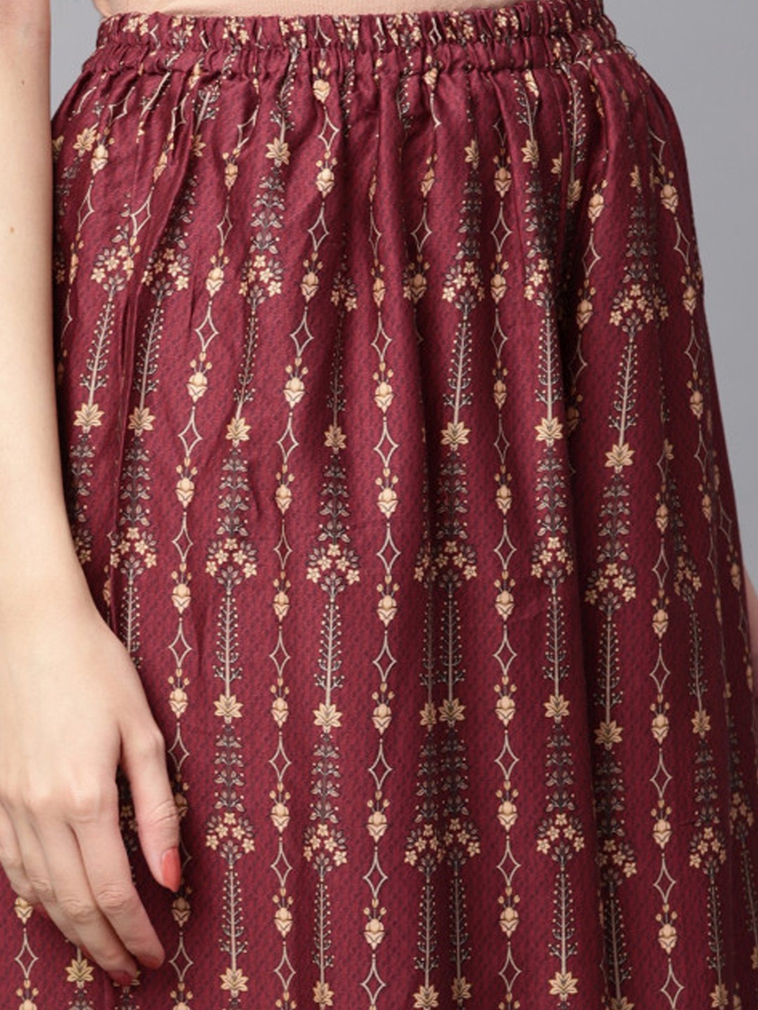 Saree Mall Maroon Embroidered Dress Material
