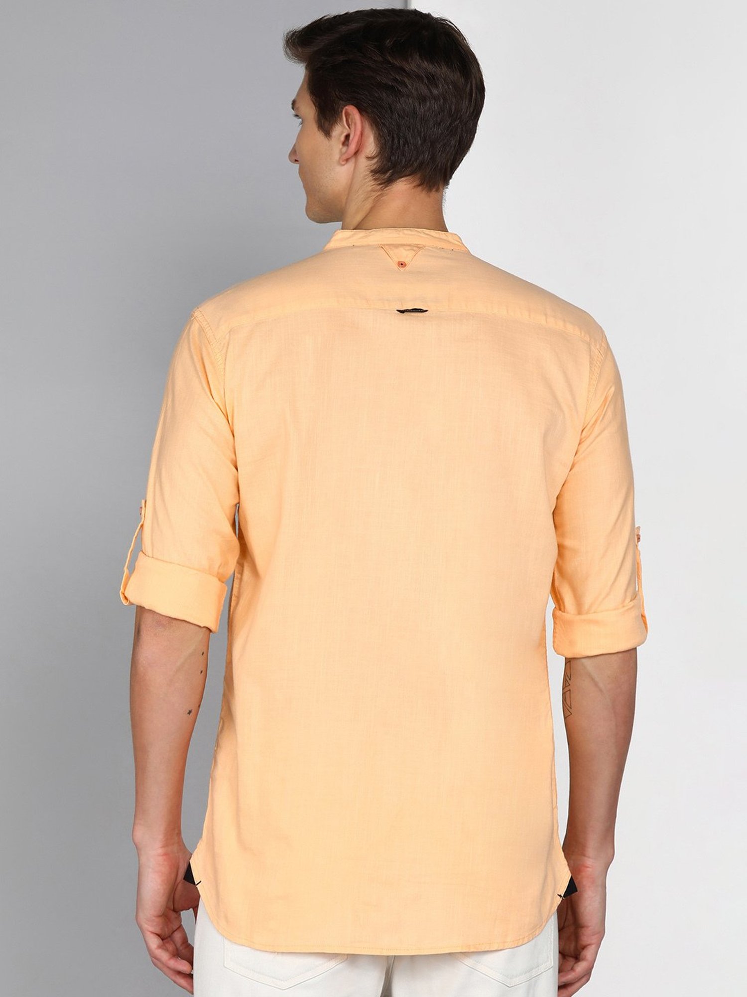 Kuons Avenue Peach Slim Fit Shirt